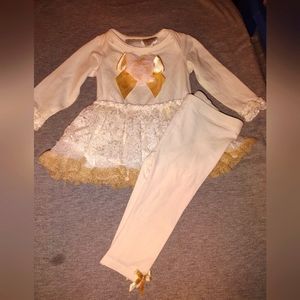 Koala baby boutique White two-piece 6 months NWOT